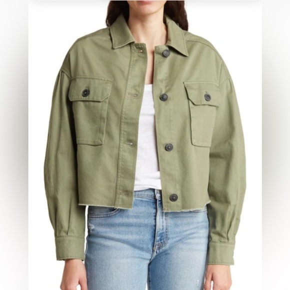 RACHEL Rachel Roy Jackets & Blazers - RACHEL Rachel Roy Raw Hem Utility Jacket in Olive Size Medium 100% Cotton